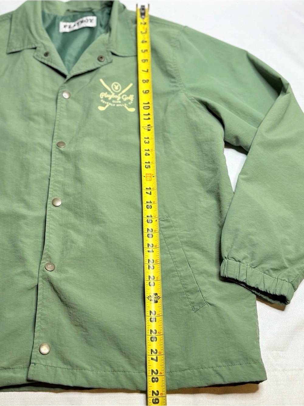 Playboy Men’s Clubs Coaches Green Jacket Lightweight Medium - Picture 7 of 11